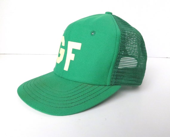 GF 90s 80s kelly green VINTAGE baseball cap HAT - image 2