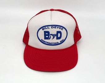 BD bill Deyoe Contracting Mesh RED trucker HAT cap