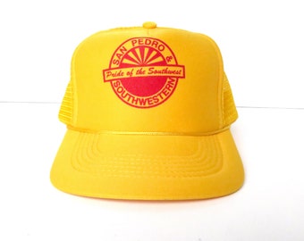 vintage SAN PEDRO southwestern yellow gold throwback rope BASEBALL hat cap