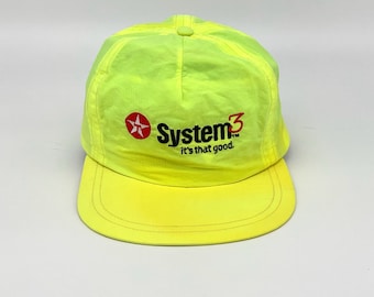 Texaco SYSTEM 3 SnapBack vintage fluorescent HAT CAP