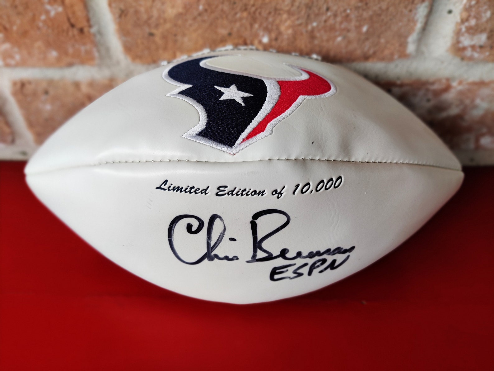 Chris Berman Autographed Texans Football | Etsy 