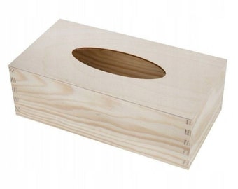 Wooden Tissue Box, Unpainted Decoupage Box, Unfinished Wood Box, Storage Box, Plain Wood Tissue Box