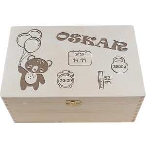 Gepersonaliseerde Memory Box Baby genaamd I Gift for birth BaptismI I Treasure I gegraveerde naam Opslag
