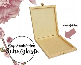 Holzkiste für Aufbewahrung von CDs, untypische Einladungsideen, Holzbox mit Deckel und Verschluss, ökologische Verpackung für DIY