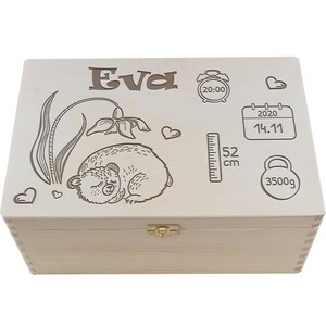 Gepersonaliseerde Memory Box Baby genaamd I Gift for birth BaptismI I Treasure I gegraveerde naam Opslag
