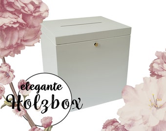 Große Hochzeitskarte Box mit ohne Schlüssel, Erinnerungskiste mit Klappdeckel, 29x25cm