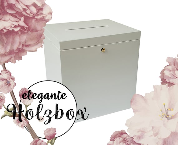 Große Hochzeitskarte Box mit ohne Schlüssel, Erinnerungskiste mit Klappdeckel, 29x25cm