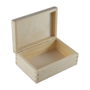 Houten doos 22x16x8 cm, Natuurlijk hout, Ongepolijst ongelakt Kiefernhout