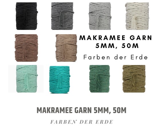 Makramee Garn 5mm x 50m lang, Farben der Erde, gezwirnte
