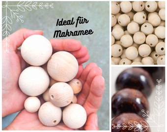 Wooden balls of different sizes, wooden beads for macramé, macramé accessories