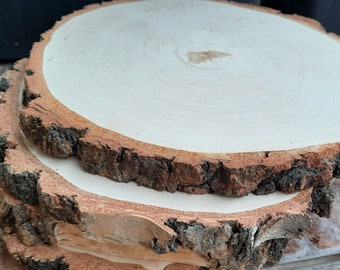 Große geschliffene Scheiben idéal pour Eingravierung, Holzscheiben 25-40cm, Untersetzer aus Holz, Große Baumscheiben