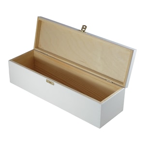 Weiße Holz Wein Box , Naturholz, Kiefernholz, Hochzeit Erstkommunion Geschenk, weiße Holzschatulle mit Deckel und Verschluss