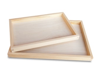 Holz Tablett Holzschale, unvollendete Servierschale Holztabletts, Tabletts 35x25x2.5cm, 30x20x2.5cm