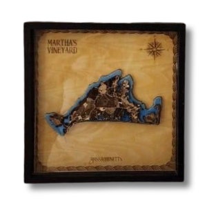 Martha’s Vineyard Map Laser Cut & Etched Wall Hanging