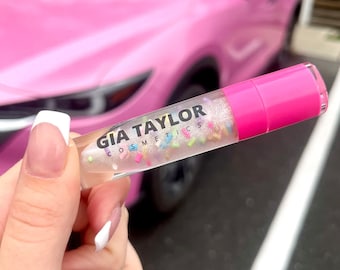 Birthday Cake Gloss | Cake batter gloss | clear shimmer gloss | vegan and cruelty free lipgloss | moisturizing and non sticky lipgloss