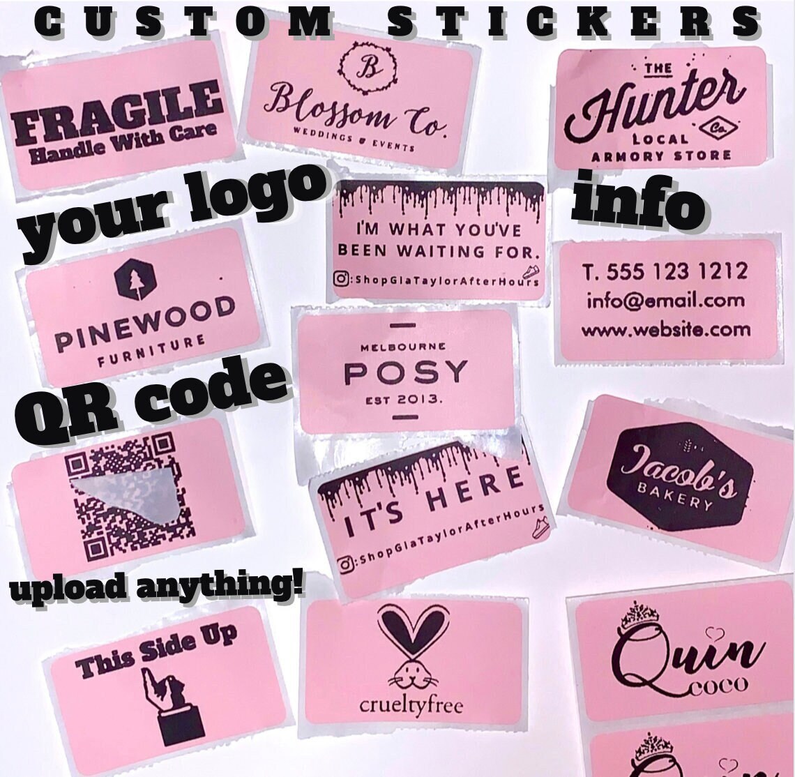 Custom Logo Stickers / Custom QR Code Stickers / Custom Etsy