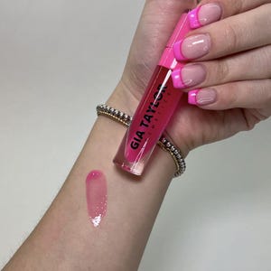 The Perfect Pink Gloss | Różowy transparentny błyszczyk do ust | Błyszczyk truskawkowy / wegański i wolny od okrucieństwa błyszczyk do ust | gładki, nawilżający, nieklejący