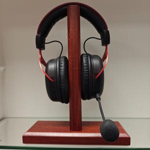 Handcrafted Wooden Headphone Stand: Rosewood, Walnut, or White Oak