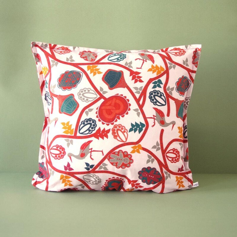 Coussin avec ou Sans Rembourrage, Motif Alsace Vibe, 100% Coton, Fabriqué en France