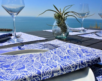 Lot de 4 serviettes de table - bleu Majorelle