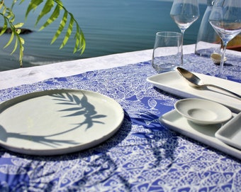 Chemin de table - bleu Majorelle