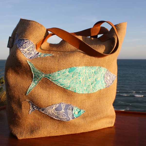 Sac de plage XXL - toile de jute - Made in France