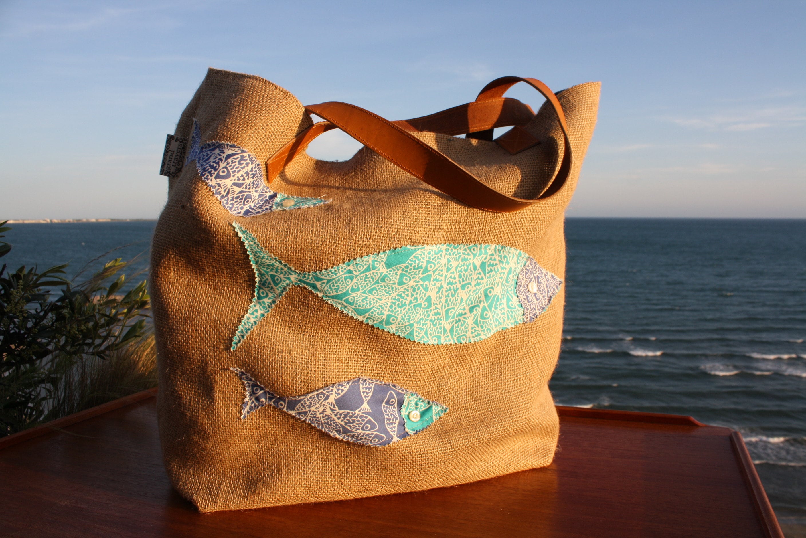 Sac de plage XXL avec sac à CAFES DO BRASIL - réversible sac à riz de  Thaïlande - modèle unique - - L'Atelier éphémère