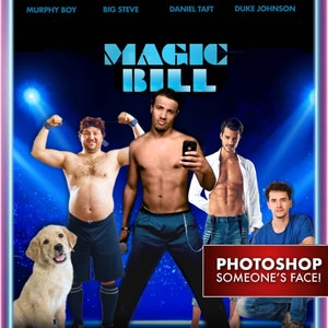 Póster de película personalizado - Póster personalizado - Amigos, regalos de boda, niños, películas favoritas, Photoshop, mi cara, texto - Descarga instantánea