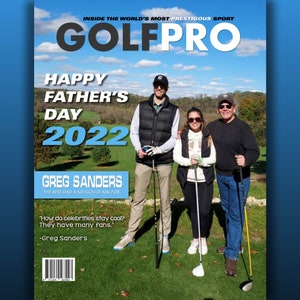 Custom Magazine Cover - Father&#39;s Day - Kids, Groomsman/Bridesmaid Gifts, sports photoshop my face, text - Instant Download