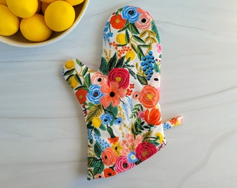 Handmade Rifle Paper Co Oven Mitt, Rifle Paper for your Kitchen, Rifle Paper Oven Mitt, Garden Party Mitt, Mother's Day Gift for Mom
