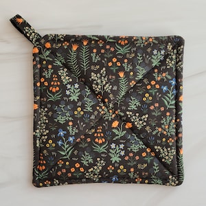 New! Rifle Paper Co Pot Holder, Rifle Paper Potholder, Handmade Menagerie Garden Hot Pad, Modern Farmhouse Pot Holder, Floral Hostess Gift