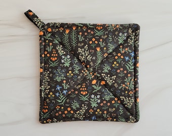 New! Rifle Paper Co Pot Holder, Rifle Paper Potholder, Handmade Menagerie Garden Hot Pad, Modern Farmhouse Pot Holder, Floral Hostess Gift