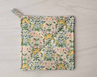 New! Rifle Paper Co Pot Holder, Rifle Paper Potholder, Handmade Lottie Kitchen Decor, Spring Floral Thick Potholder, House Warming Gift