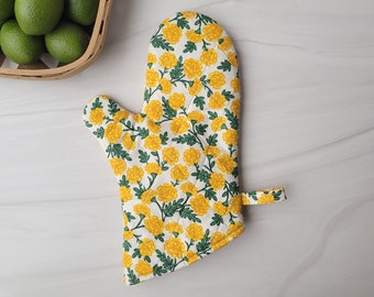 Handmade Rifle Paper Co Oven Mitt, Rifle Paper Dianthus Oven Mitt with Flowers, Rifle Paper Mitt, Holiday Gift for Foodie, Bramble Set