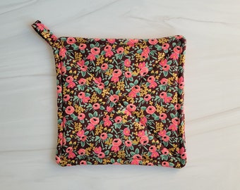 NEW! Handmade Rifle Paper Co Pot Holder, Rifle Paper Potholder, Spring Kitchen Decor, Easter Decor, Rosa Pot Holder, Mother's Day Gift