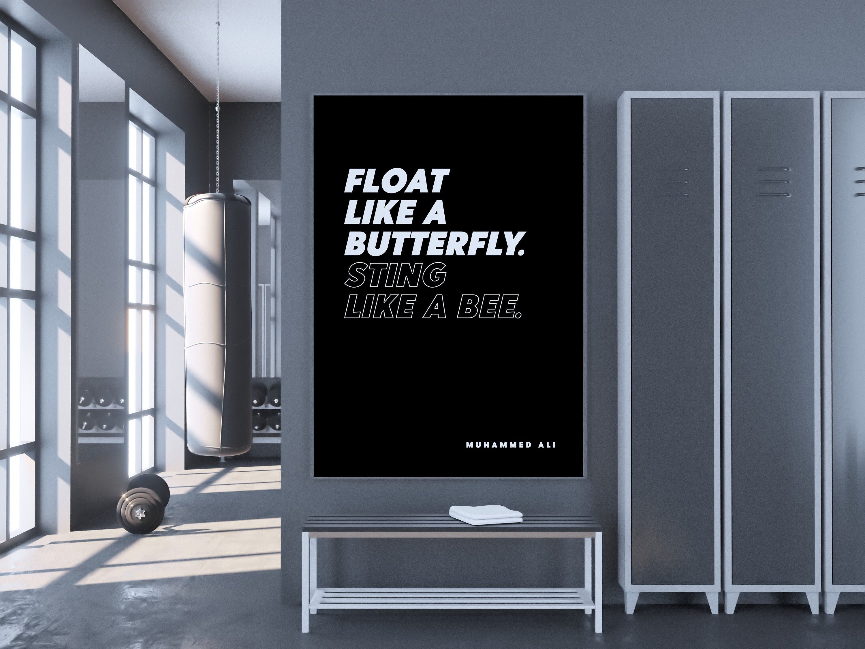 Float Like A Butterfly Sting Like A Bee Quote Muhammed Ali Etsy