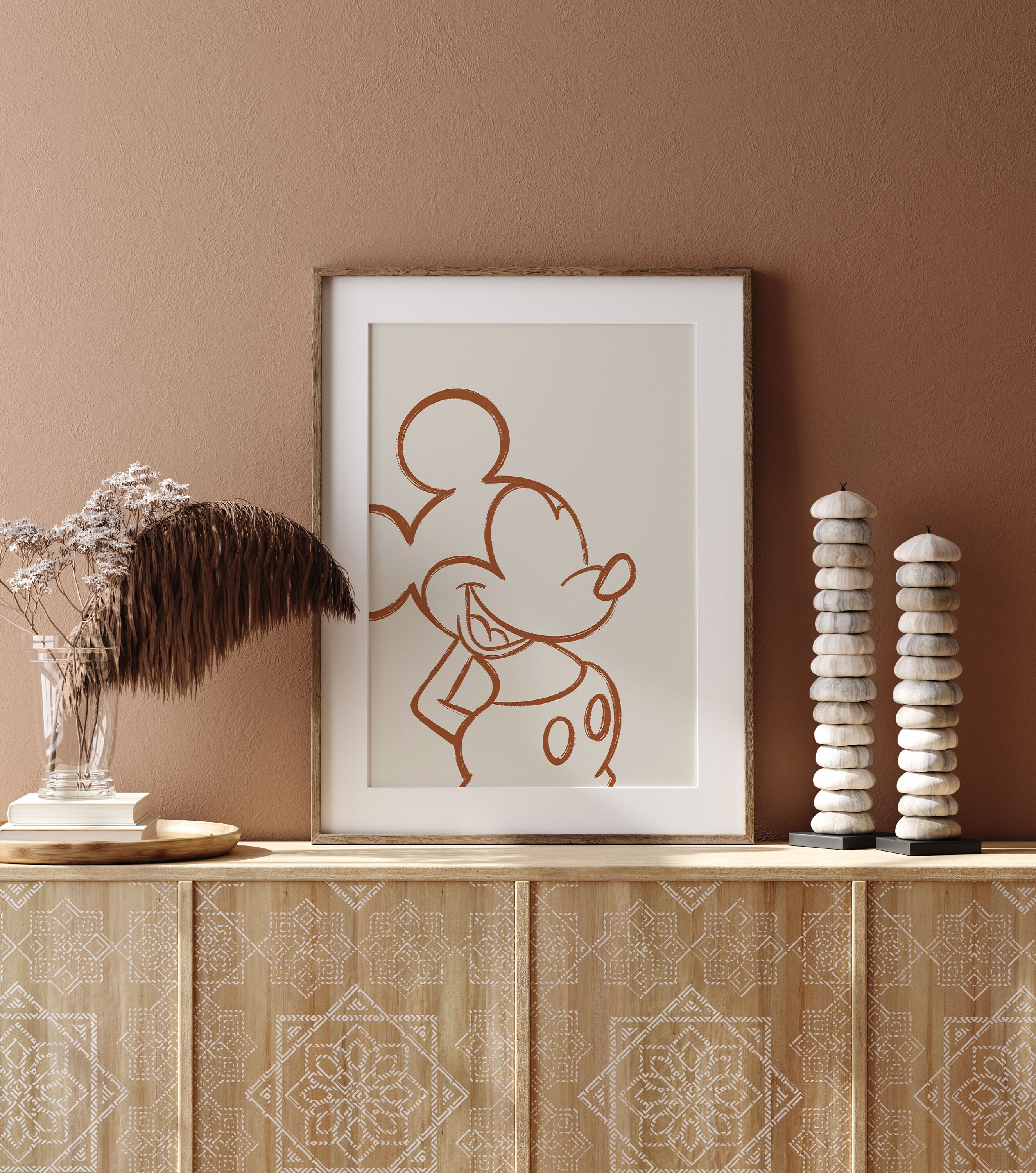 Mickey Mouse Hand Painted Rustic Wall Art Disney World Walt Etsy