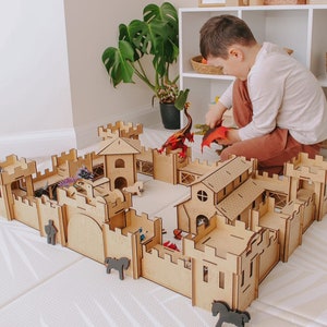 Handmade Wooden Toys, Wooden Medieval Castle, Toddler Gift for Kids, Birthday Gift for Boy, Montessori Toy for Child, 3D Wooden Puzzle