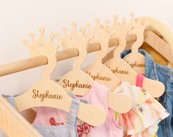 Nursery Hangers, Personalized Baby Hangers, Playroom Furniture, Children's Wooden Hangers, Kids Birthday Gift, Nursery Decor