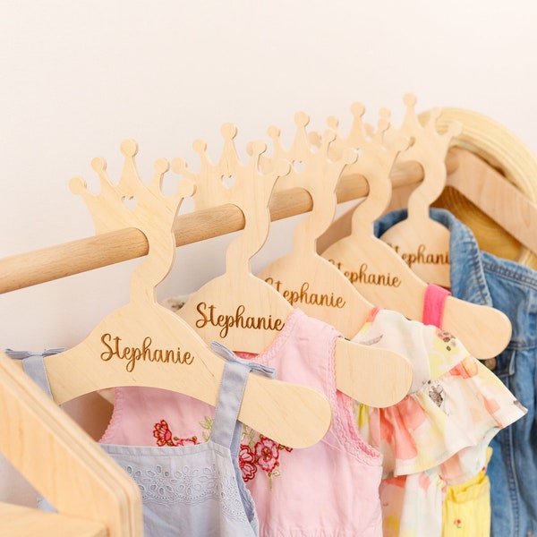 Nursery Hangers, Personalized Baby Hangers, Playroom Furniture, Children's Wooden Hangers, Kids Birthday Gift, Nursery Decor