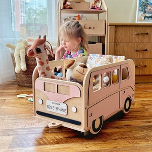 Personalized Toy Storage for Girls, Wooden Box on Wheels, Girls Nursery Decor, Toys Storage Furniture, Toddler Gift