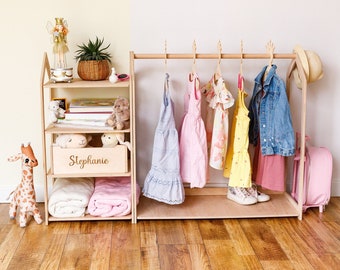 Montessori Clothing Rack, Wooden Furniture for Child, Kids Playroom Furniture, Kids Birthday Gifts