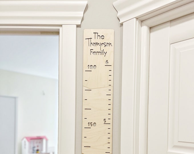 Kids Wooden Growth Height Chart Ruler, Nursery Decor, Family Wall Growth Chart