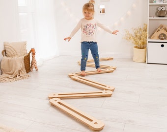 Birthday Gifts for Kids, Wooden Balance Toy, Montessori Balance Beams, Toddler Toy, Balance Path, Balance Toys, Balance Board,Gymnastic Beam