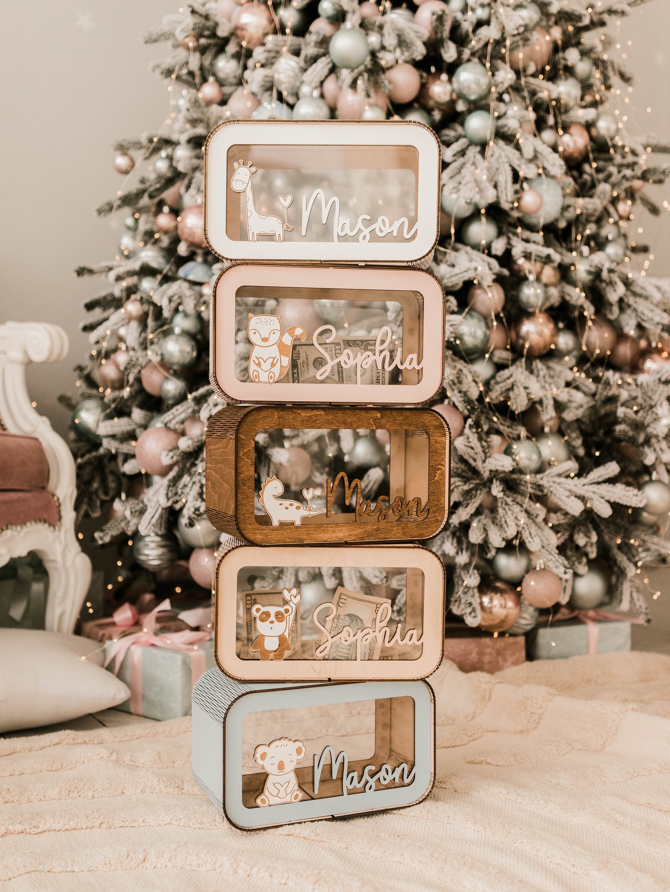 Discover Personalized Girl Wooden Piggy Banks