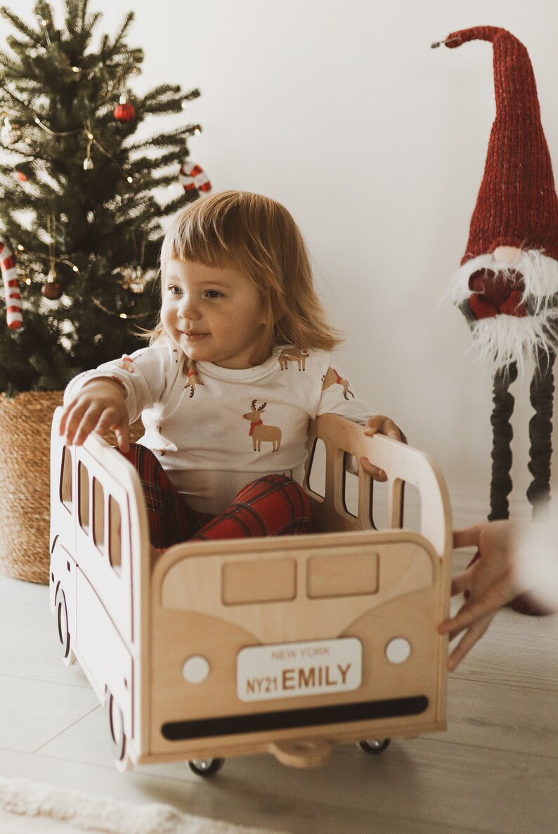 Toys Storage, Wooden Box on Wheels, Christmas Gift for Kids image 4