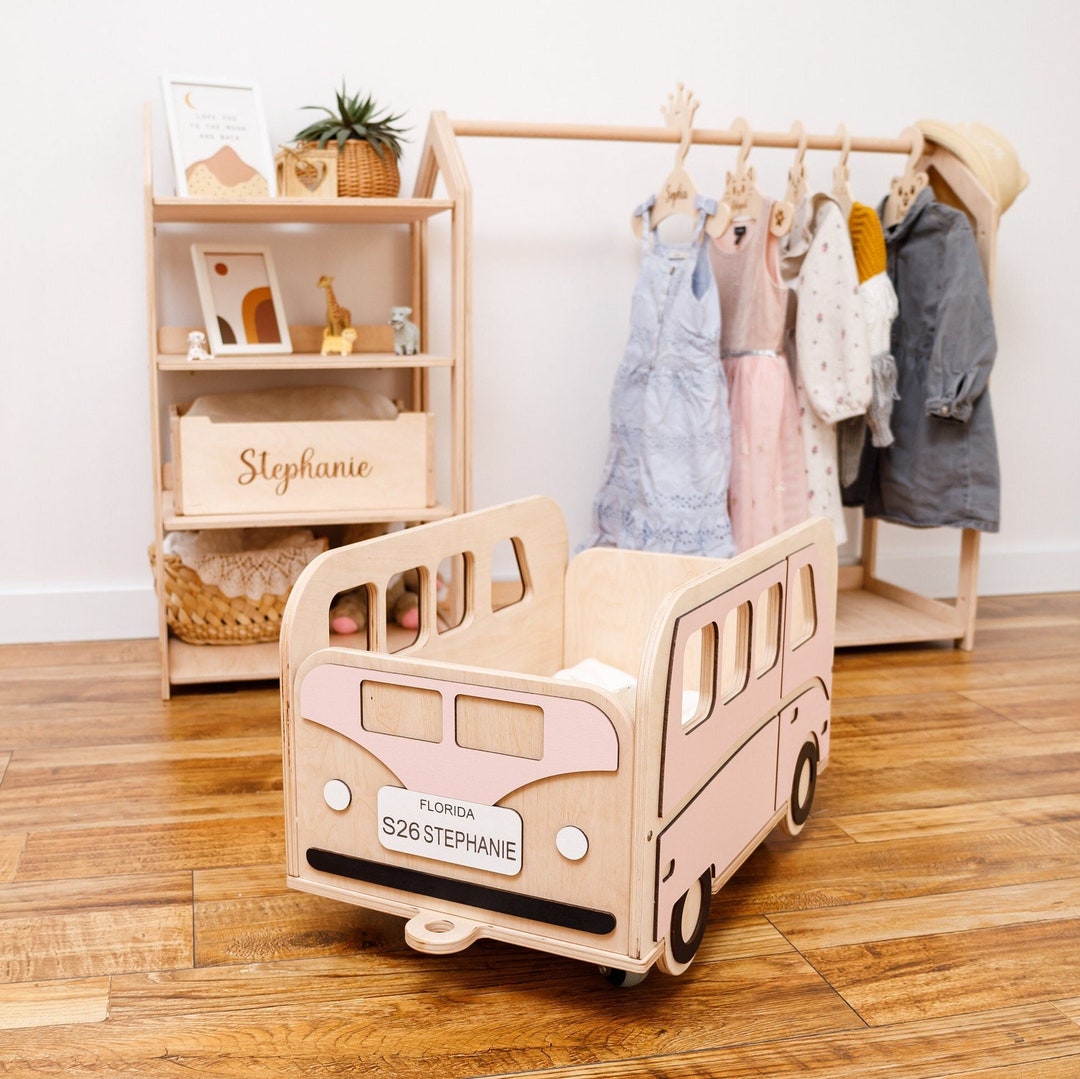 Personalized Girls Wooden Toy Box, Girls Nursery Decor, 1st Birthday