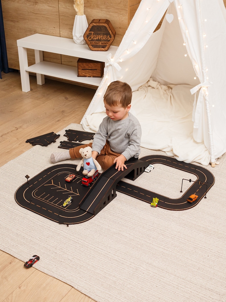 Gifts for kids, Birthday Boy Personalized Gifts, Wooden Road Track, Montessori, Toddler Gift for Kids, Wooden toys image 3