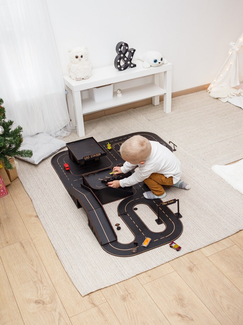 Gifts for kids, Birthday Boy Personalized Gifts, Wooden Road Track, Montessori, Toddler Gift for Kids, Wooden toys image 1