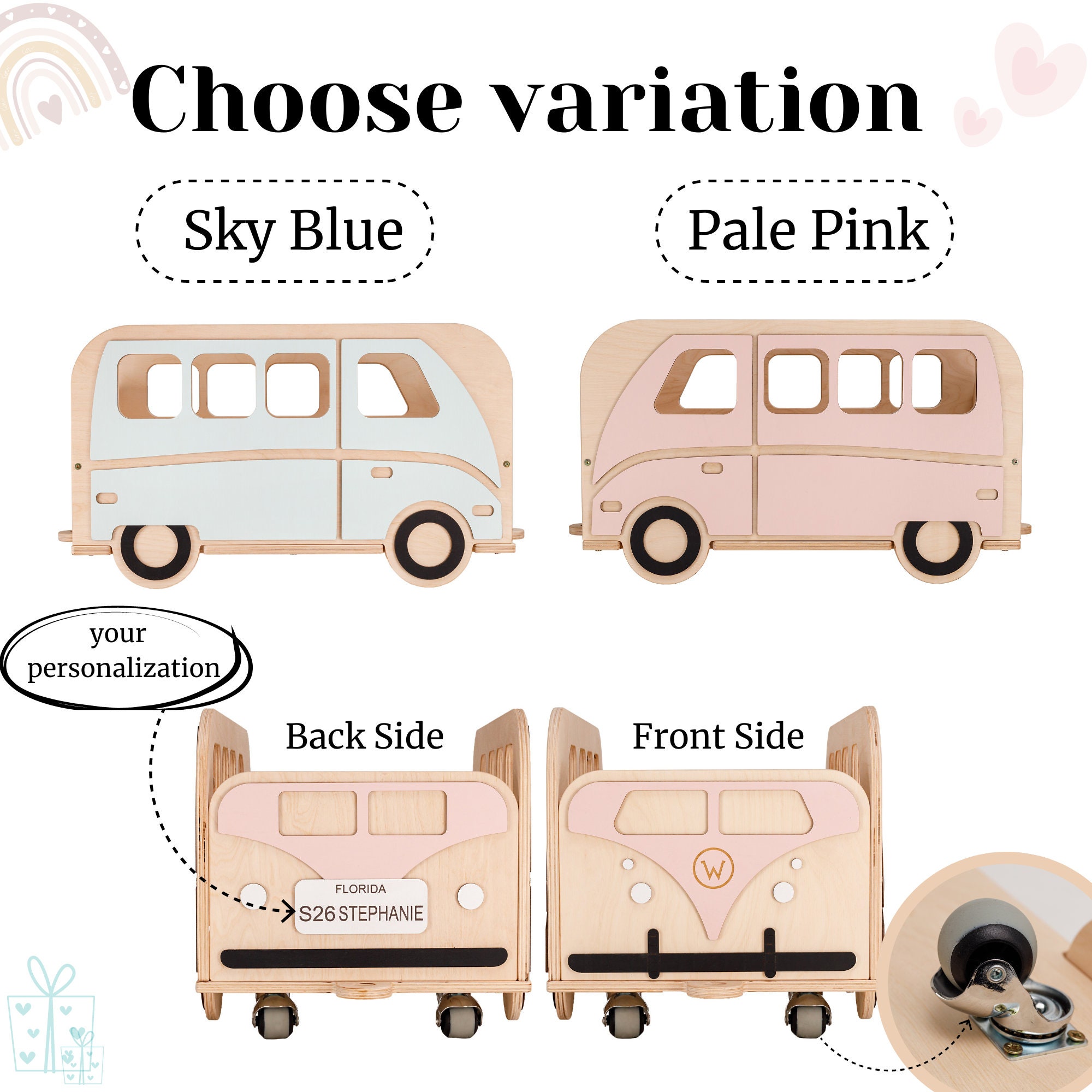 Personalized Wooden Toy Box on Wheels Baby Nursery Storage Etsy